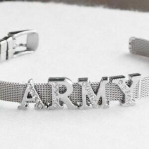 ARMY or ARMY MOM Stainless Steel Mesh Bracelet 6" - 8"